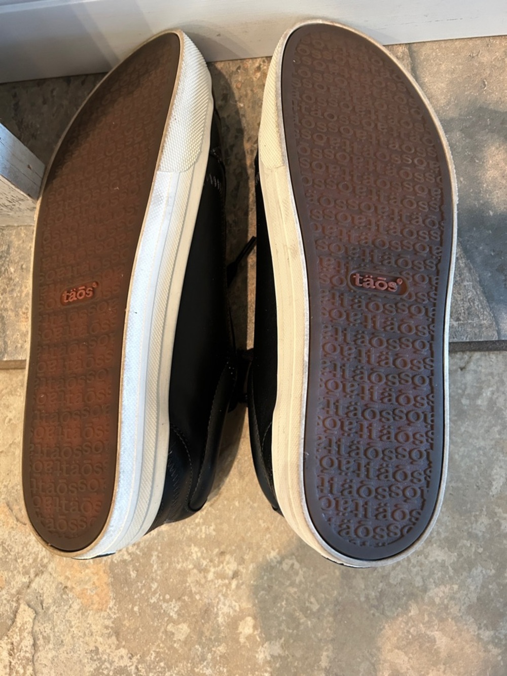 Taos Footwear Black Leather Sneakers with White Soles - Picture 5 of 6